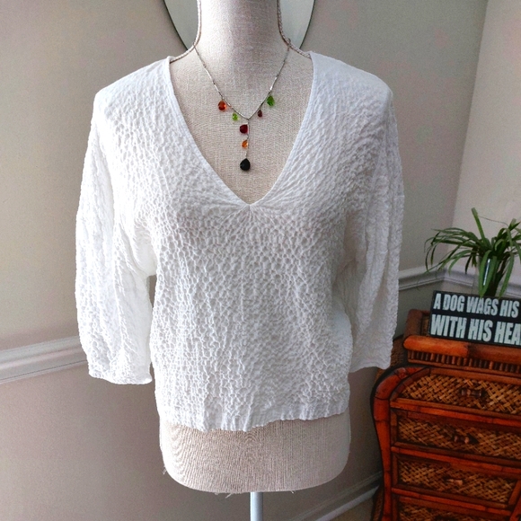 Womans Zara popcorn texture crop top - Picture 2 of 7